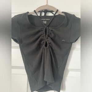 American Eagle black keyhole tee. Size extra small.